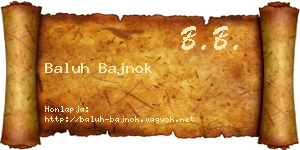 Baluh Bajnok névjegykártya